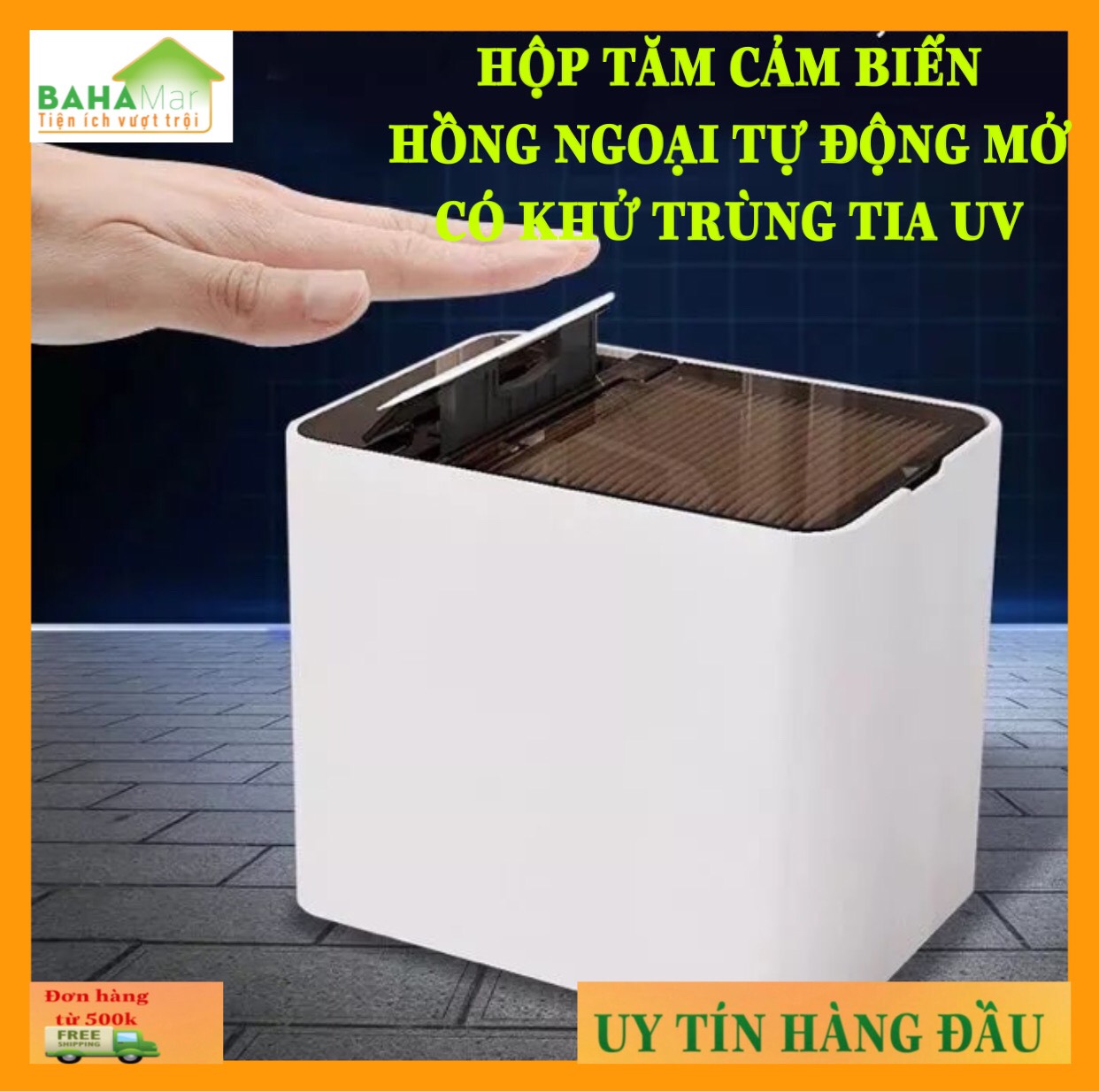 HỘP TĂM CẢM BIẾN HỒNG NGOẠI TỰ ĐỘNG MỞ CÓ KHỬ TRÙNG TIA UV "BAHAMAR" tự mở khi có chuyển động để tăm được đẩy ra, công nghệ thông minh mới dùng cảm ứng để mở nắp