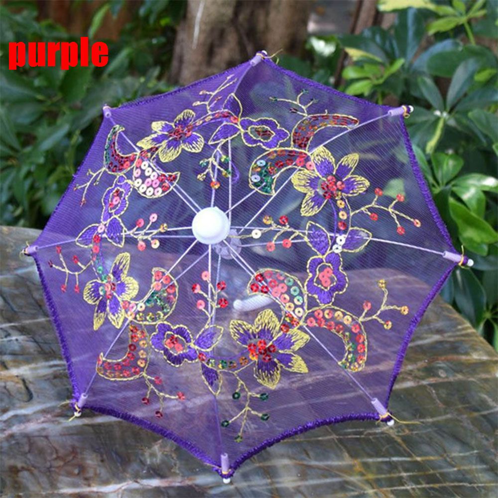 VJDA Mini Kids Gift Toys Handmade Embroidered Umbrellas Doll Accessories New Lace Umbrella Sunshade