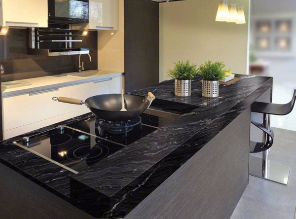 3 mét *60 cm decal bếp cách nhiệt, mẫu vân đá đen