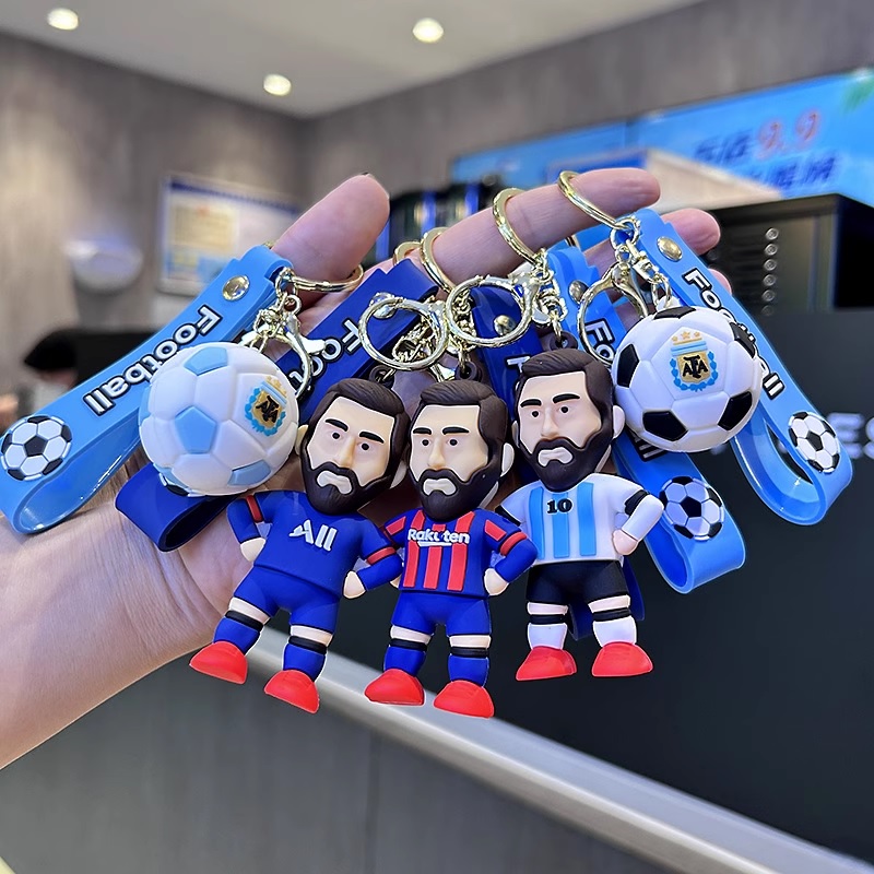 Móc khóa Silicone cầu thủ Messi Ronaldo