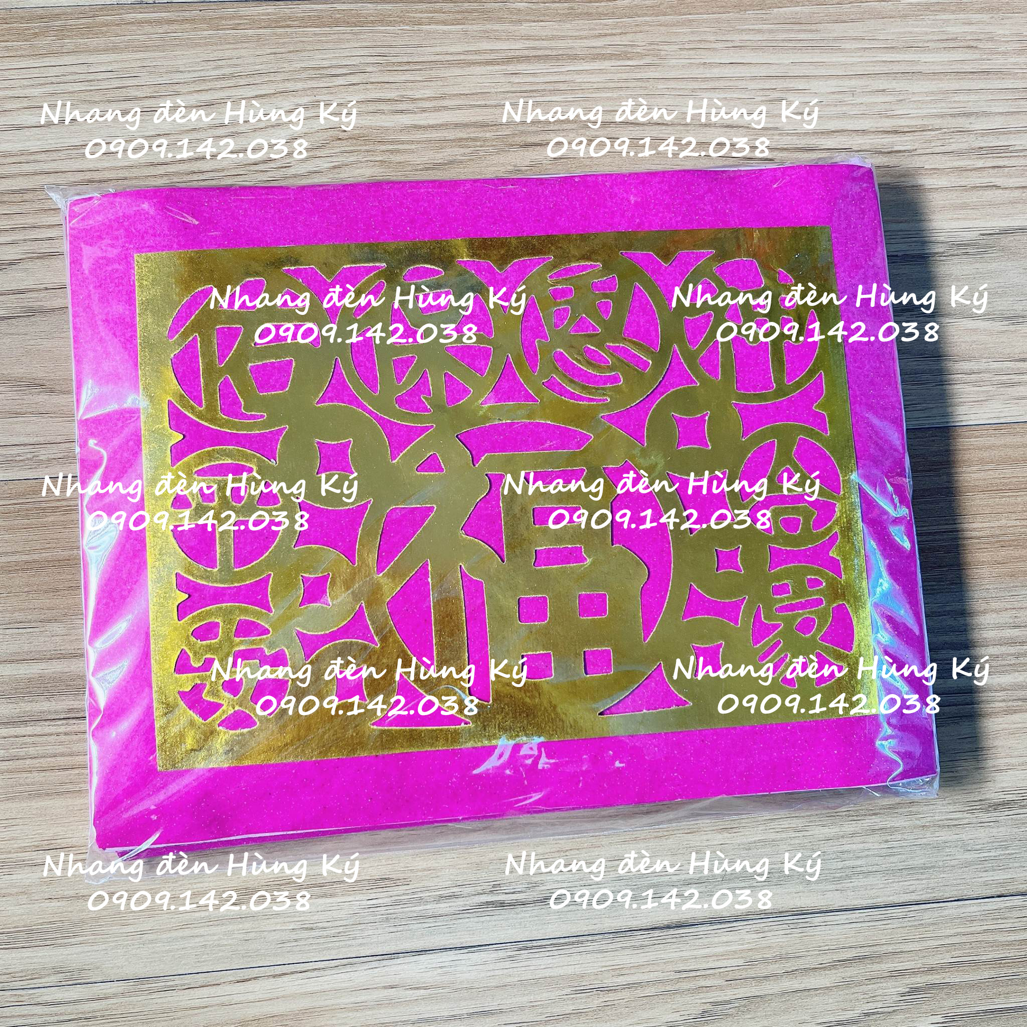 Giấy cúng bình an nhũ dán