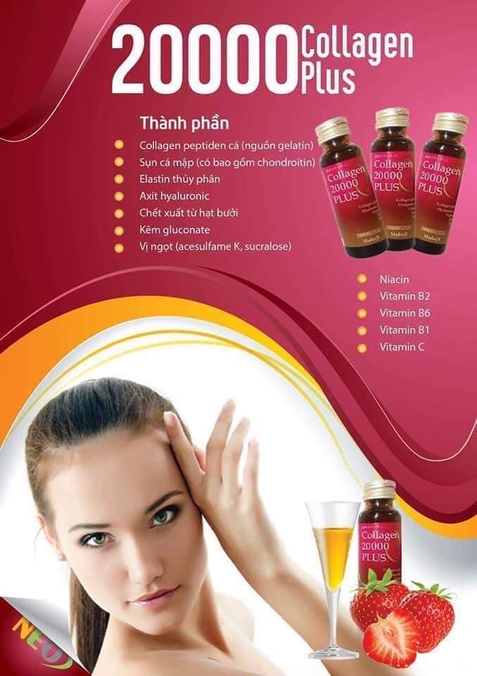 (NHẬP KHẨU CHÍNH NGẠCH) Combo 3 hộp (30 chai) Collagen 20000 Plus NHẬT BAN