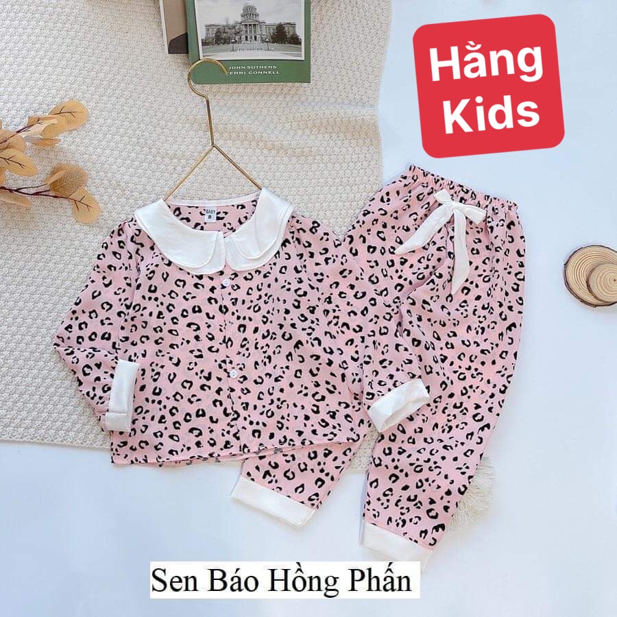 Bộ đồ ngủ Pijama cổ sen cho bé gái vải lụa Mango cao cấp