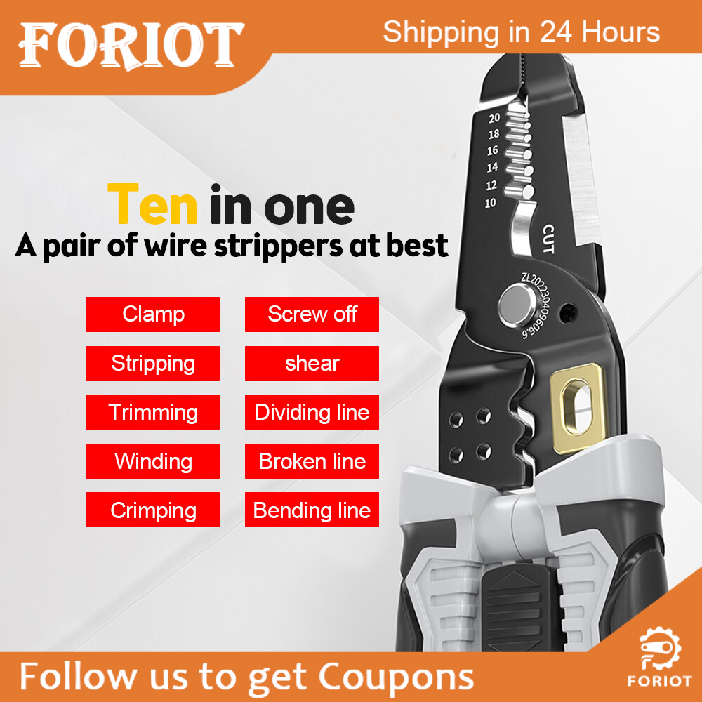 Foriot Wire Cutter Wire Stripper Heavy Duty Automatic Wire Stripper Tool for Solid and Stranded Electrical Wire