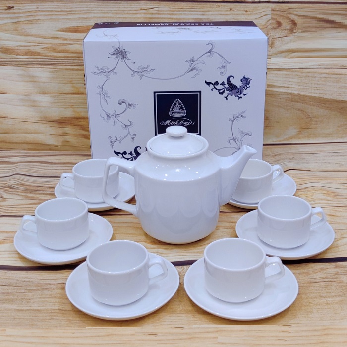 Bộ ấm trà gốm sứ Minh Long - bộ ấm trà gốm sứ