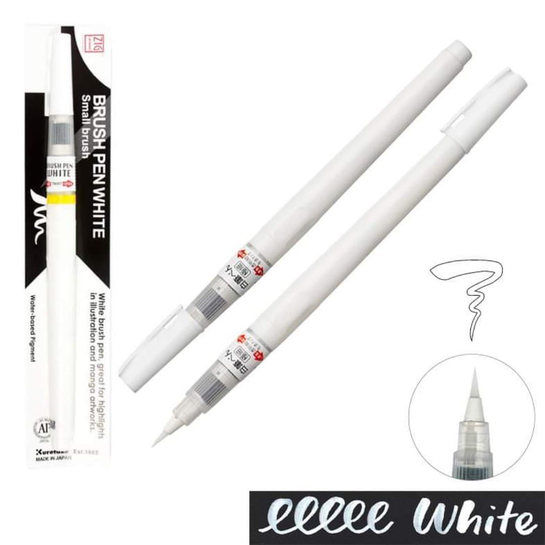 Bút Kuretake Brush Pen White