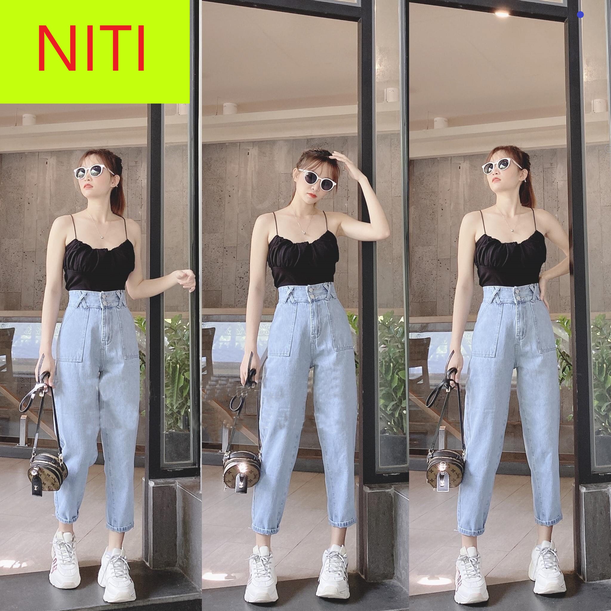 [HCM][ NY65 ] QUẦN BAGGY JEAN NỮ LƯNG CAO ĐĨA CHÉO 2 TÚI TRƯỚC LAI CUỐN CAO CẤP NITI ĐỦ SIZE S M L SIÊU PHONG CÁCH ĐỈNH CAO NGẦU CỰC ĐỈNH THỜI TRANG