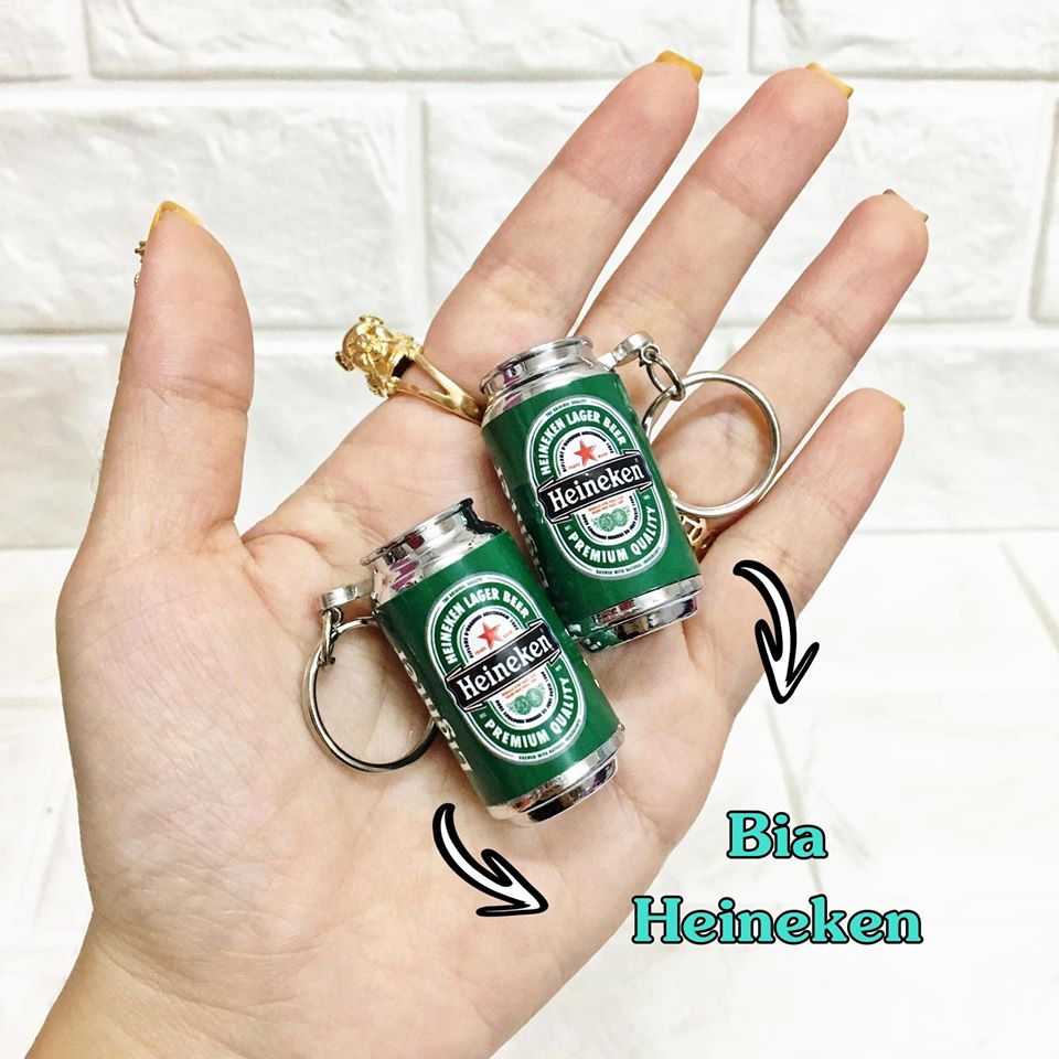 Bật Lửa - Móc Khoá Hình Lon Bia HÊINE-KEN ( Xài Gas )