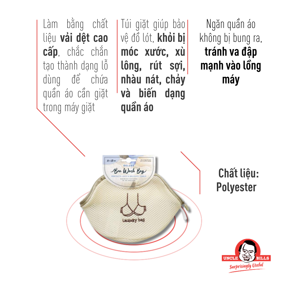 Túi Giặt Đồ Lót 16x8cm Uncle Bills BL0888