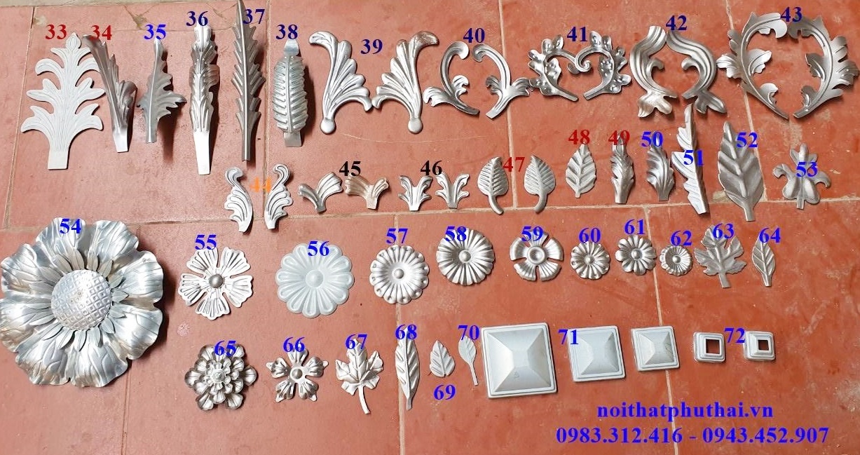 Hoa lá sắt nghệ thuật trang trí cửa sổ, lan can , ban công, cửa cổng