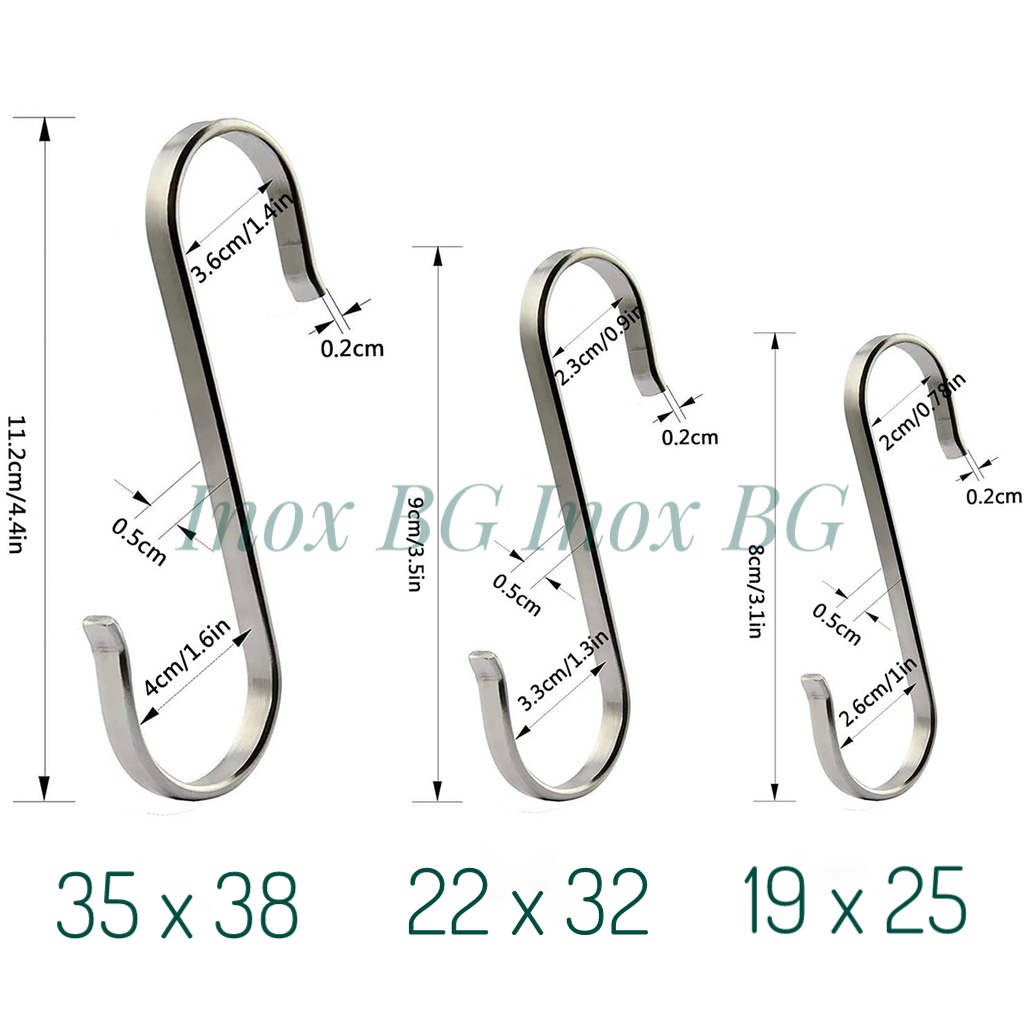 Inox 304 móc treo đồ chữ s lồng ống inox phi 16/19/22/25/32/38