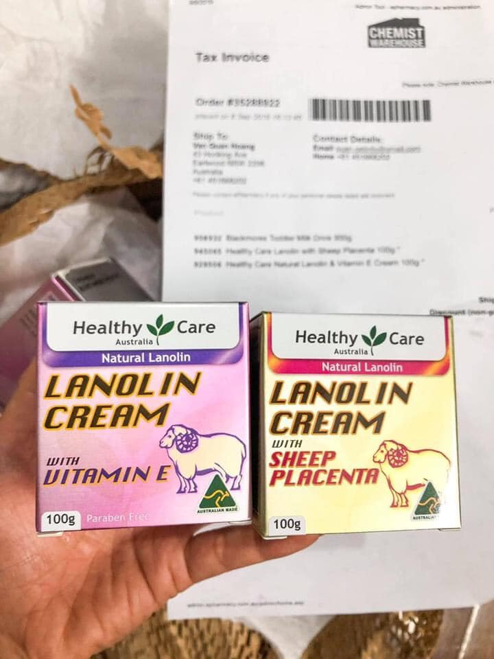 Kem cừu Healthy Care Lanolin vitamin E 100g