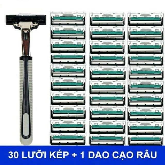 SET DAO CẠO RÂU + 36 LƯỠI DAO CẠO THAY THẾ