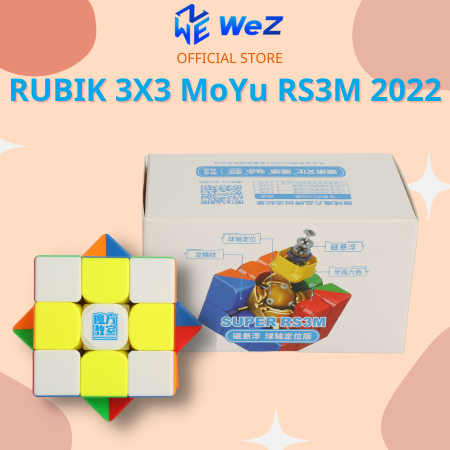 Rubik's cube 3x3 RS3M 2022 Super RS3M have magnets stickerless-Rubik's Cube magnet 3x3 RS3M 2022-đồ intellectual development toy for baby-Wez toys