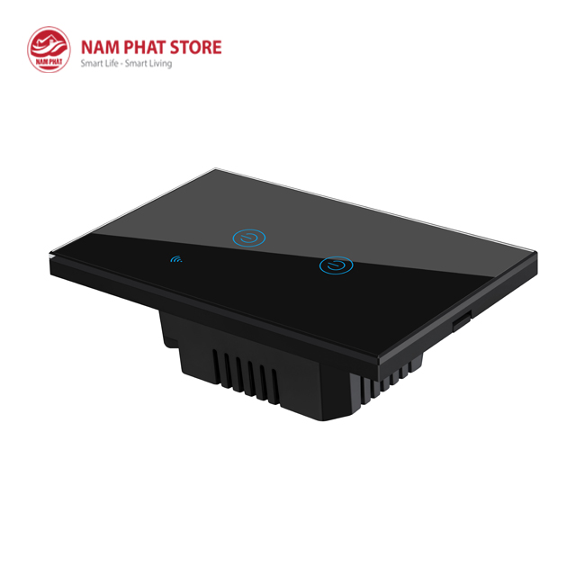 Công tắc 2 nút thông minh Wifi chữ nhật TUYA SMART