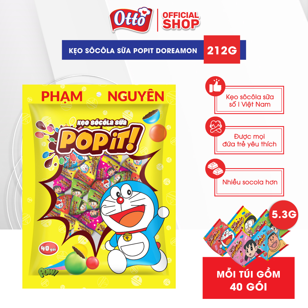 Kẹo socola sữa Popit Doraemon 212gr | Socola | Đồ ăn vặt