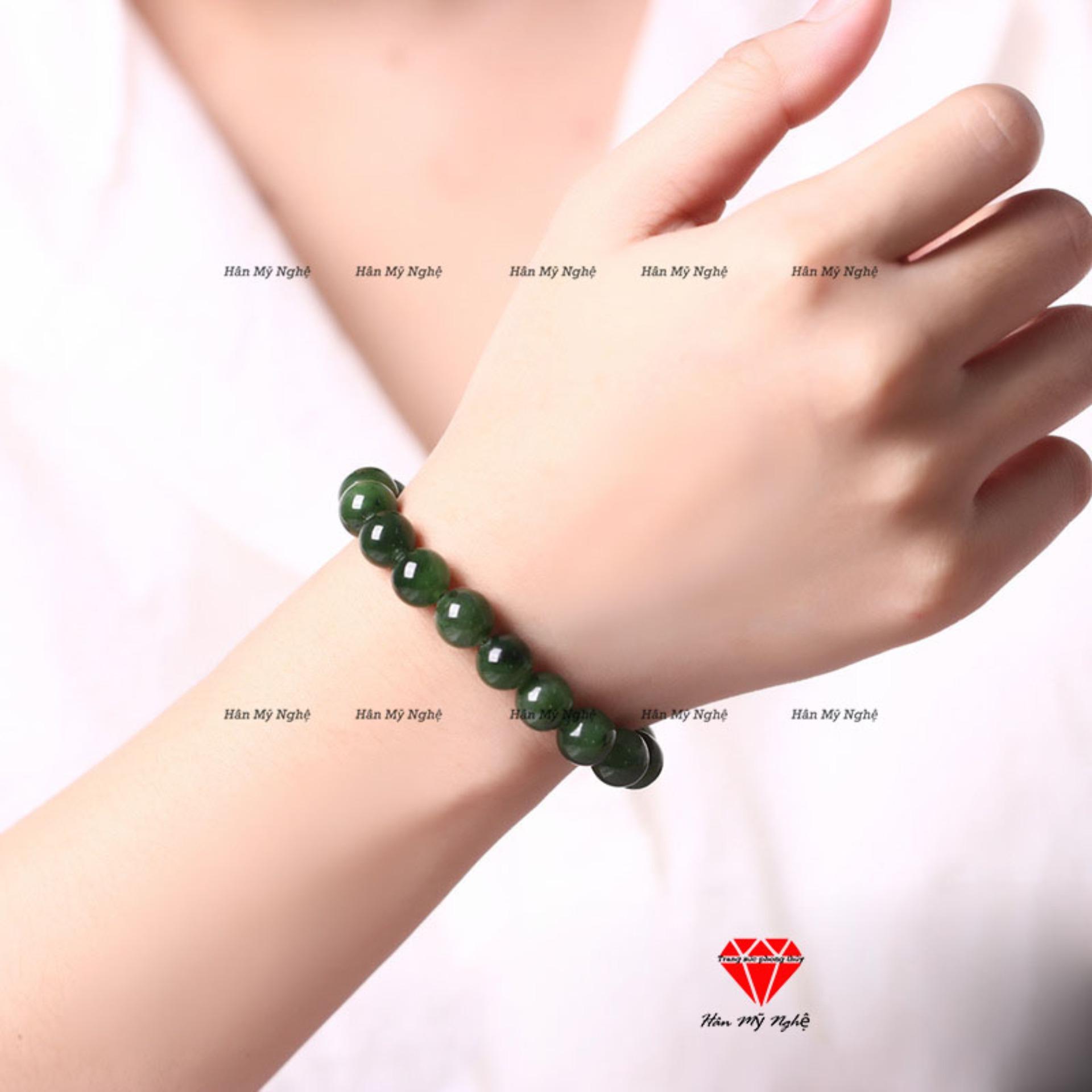 Vòng tay đá ngọc bích 10mm tự nhiên- chuẩn A