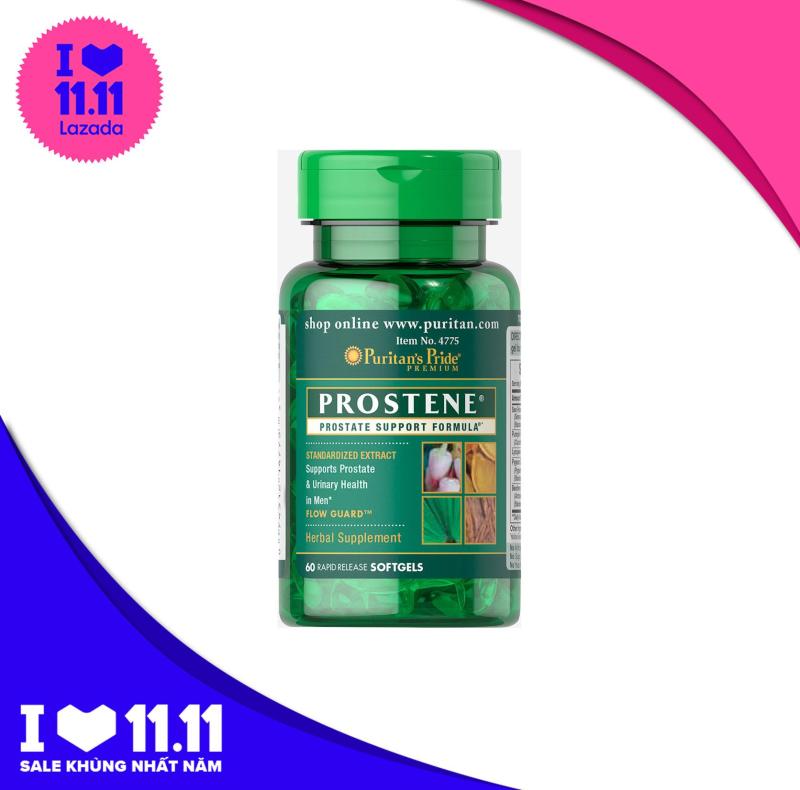 Viên uống hỗ trợ tiền liệt tuyến, giảm tiểu dắt, tiểu đêm Puritans Pride Premium Prostene Prostate Support Formula 60 viên nhập khẩu