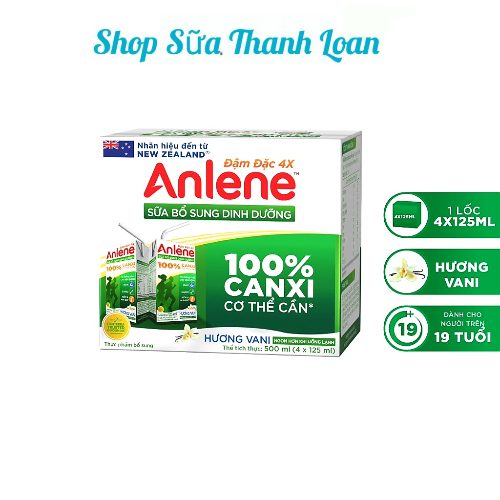Sữa nước anlene concentrate đậm đặc lốc 4x125ml.