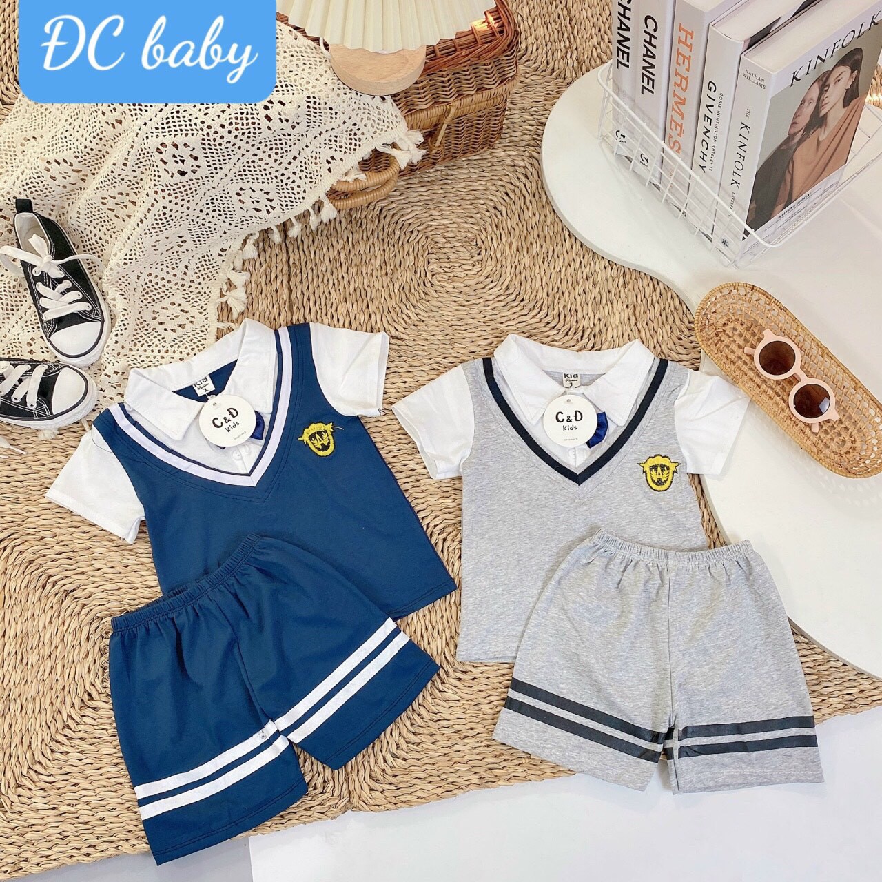 Sét công tử bé trai/Bộ cotton bé trai/Bộ phong cách cho bé
