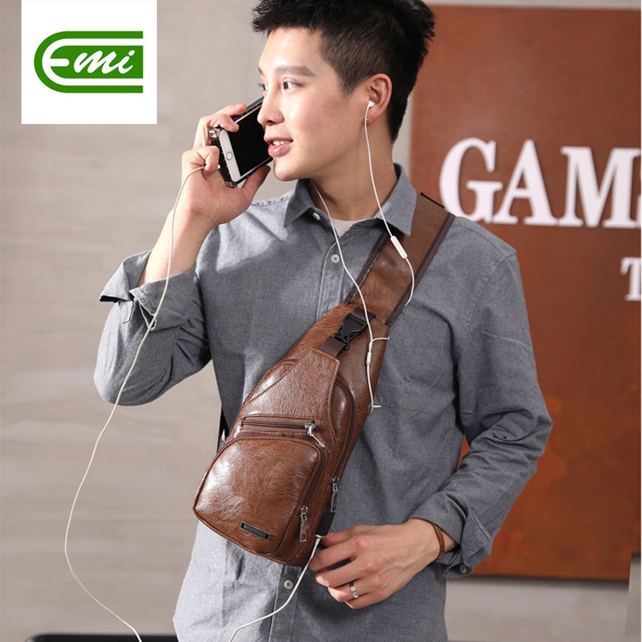 Túi Đeo Chéo Bằng Da Cao Cấp EMI BE90 3