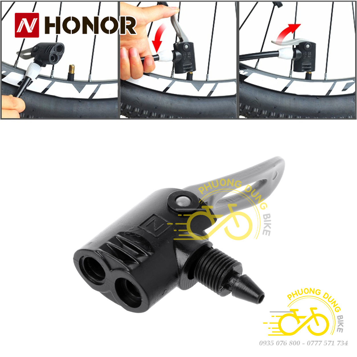 Đầu bơm van xe đạp honor