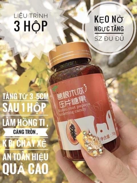 Kẹo nhai nở ngực đu đủ .