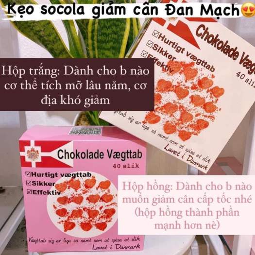Kẹo Socola Giảm Cân - Chokolade Vaegttab Full Hộp 40 Viên