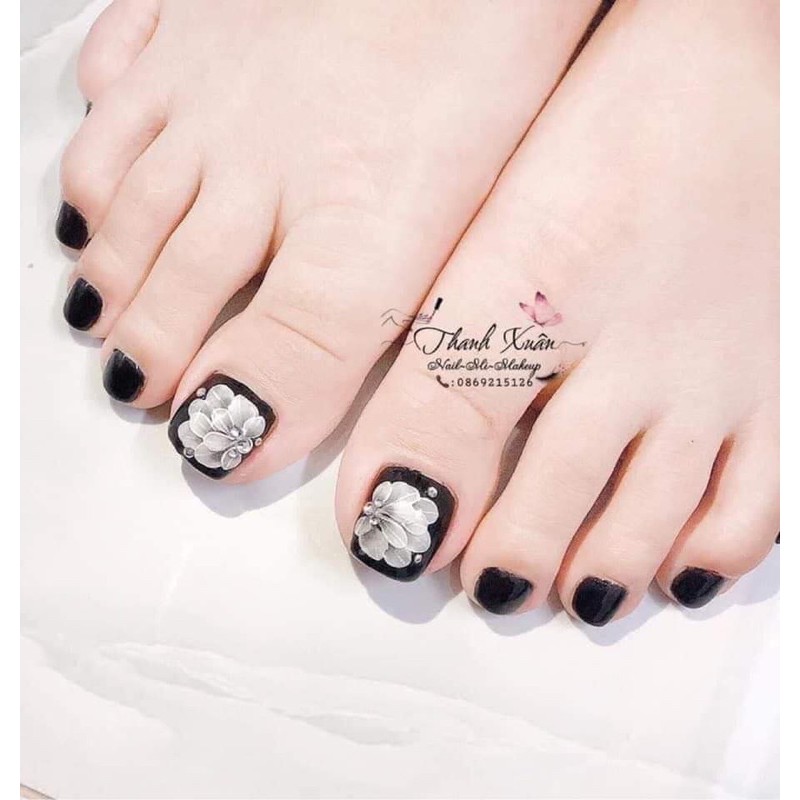 Hoa ẩn móng chân siêu xinh, hoa bột ẩn chân MOON NAIL