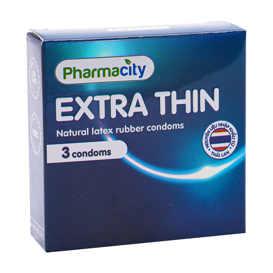 Bao cao su Pharmacity Extra Thin (3 cái/hộp)