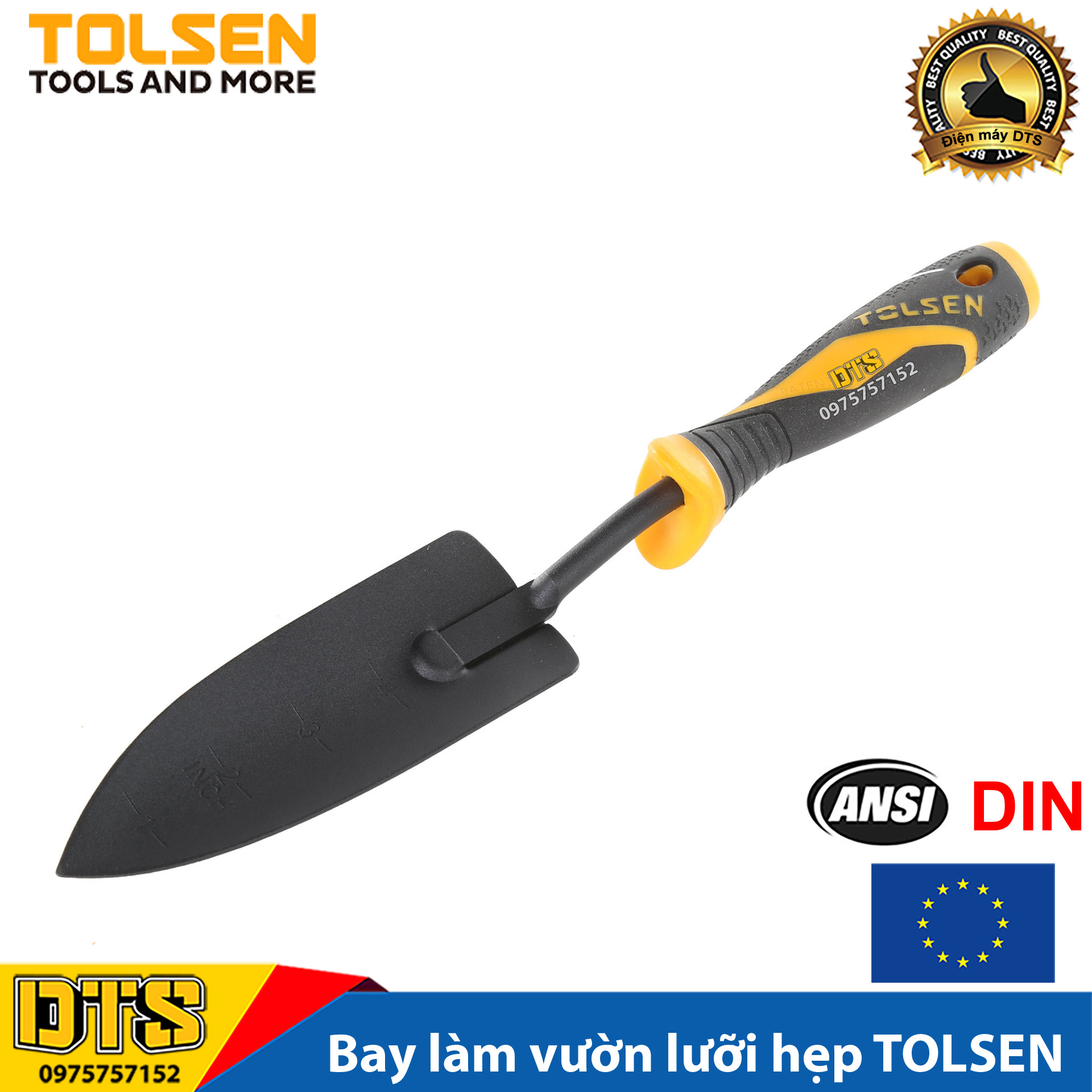 Bay lưỡi hẹp làm đất trồng cây, làm vườn cao cấp TOLSEN 330mm - Tiêu chuẩn xuất khẩu Châu Âu
