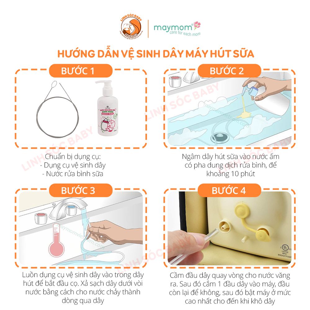 Dụng cụ vệ sinh dây hút sữa