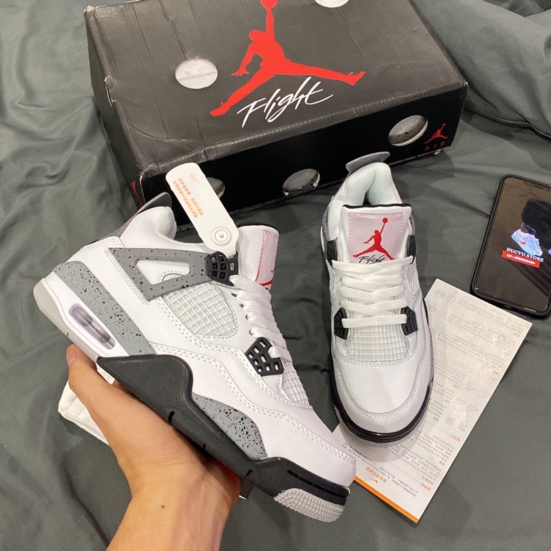 GIÀY JD4 RETRO WHITE GRAY SC [ FULL BOX + FREE SHIP ]