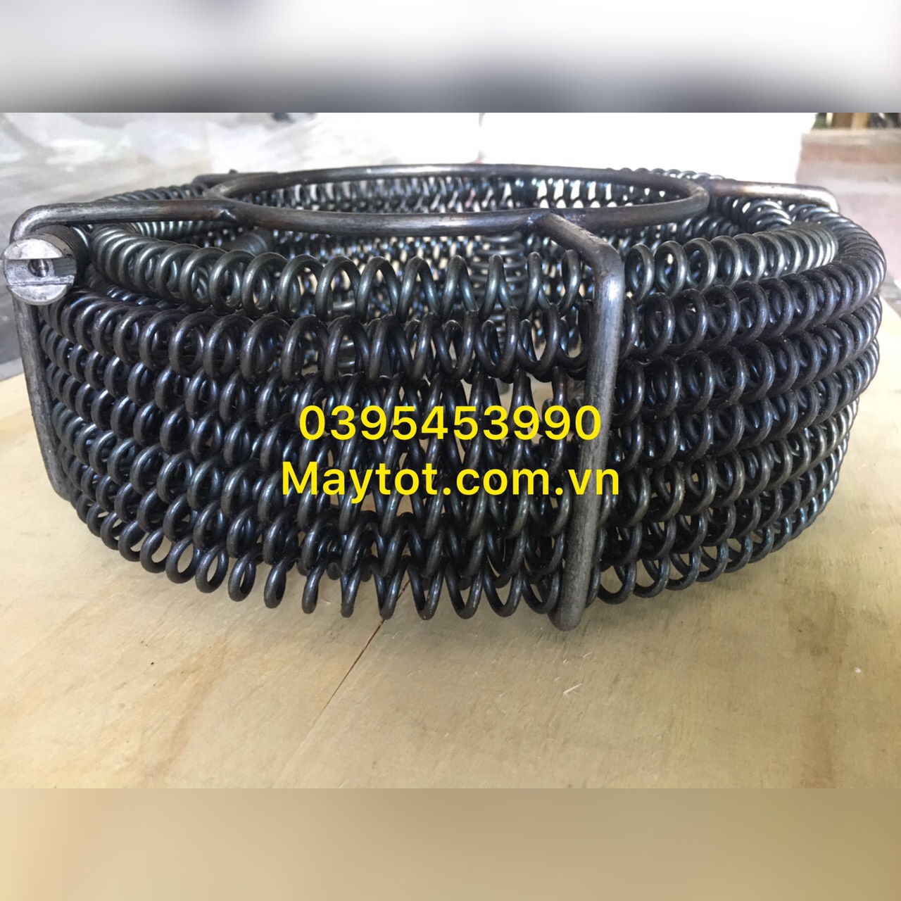 [HCM]Dây lò xo thông tắc cống phi 16 dùng máy khoan( dài 18m+1 bộ đầu thông+1 đầu kết nối )