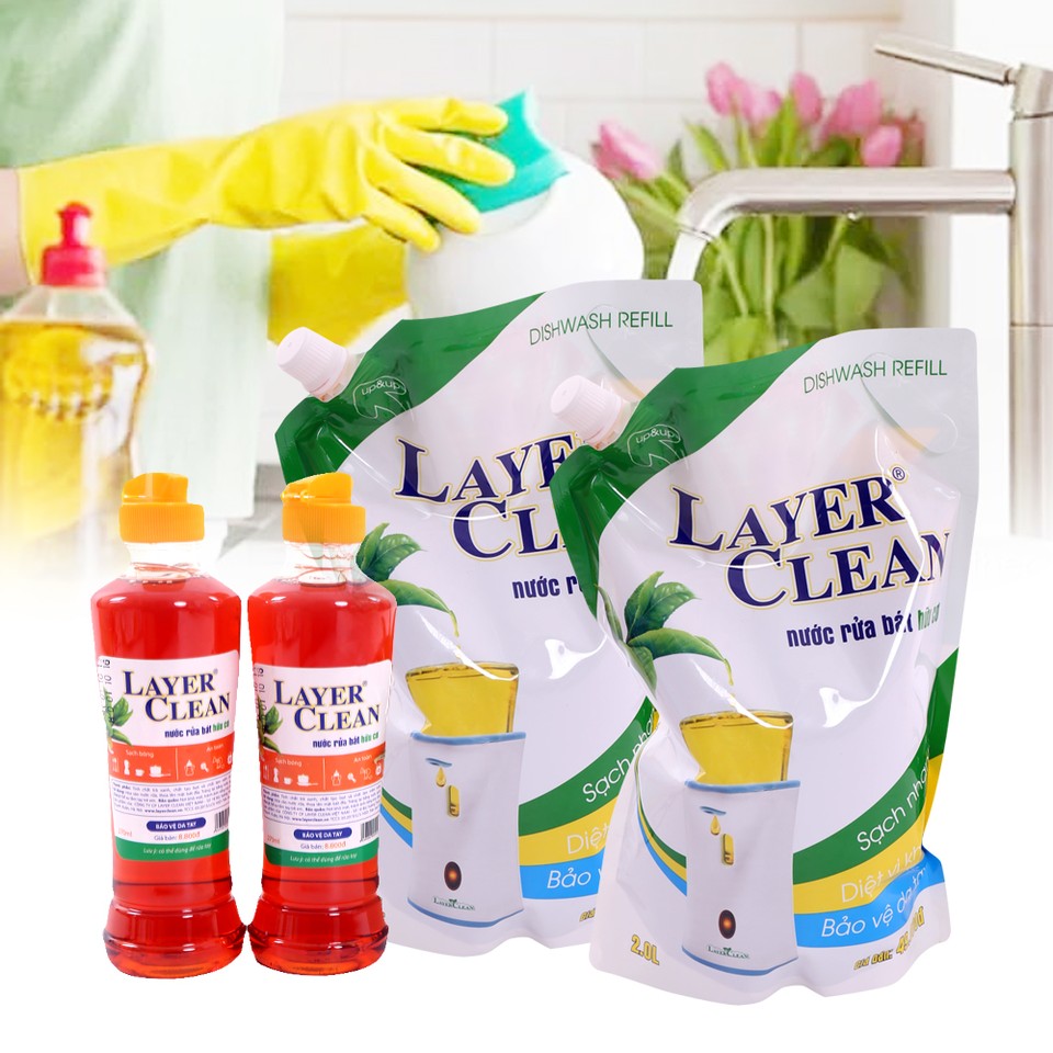 [HỎA TỐC HCM] Nước rửa chén bát hữu cơ organic Layer Clean chai 800ml