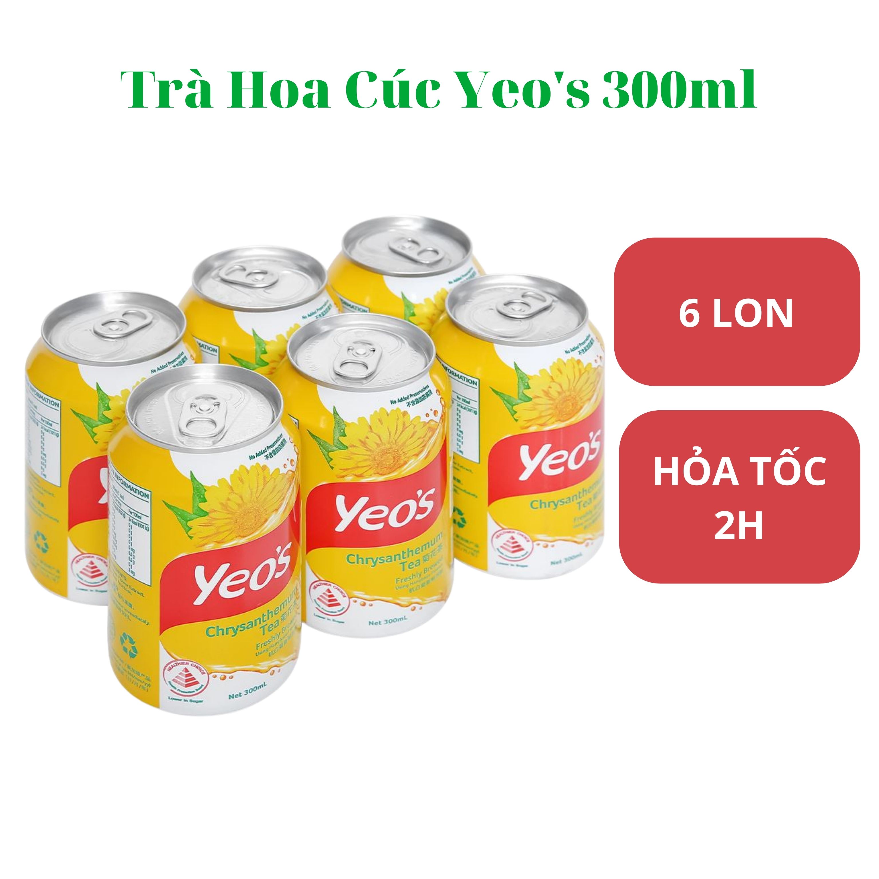 Thùng 24 Lon Trà Bí Đao, Trà Hoa Cúc Yeo's 300ml