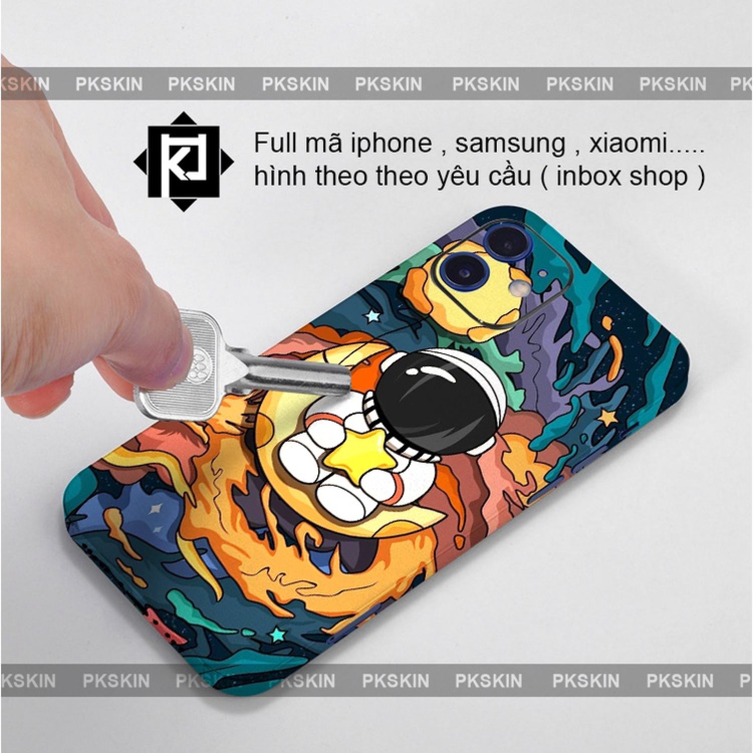 Miếng dán skin full viền iρhone 11 , 11 pro max , 11 pro , iρhone x , xs , xs max , iρhone xr in hình vụ trụ cute
