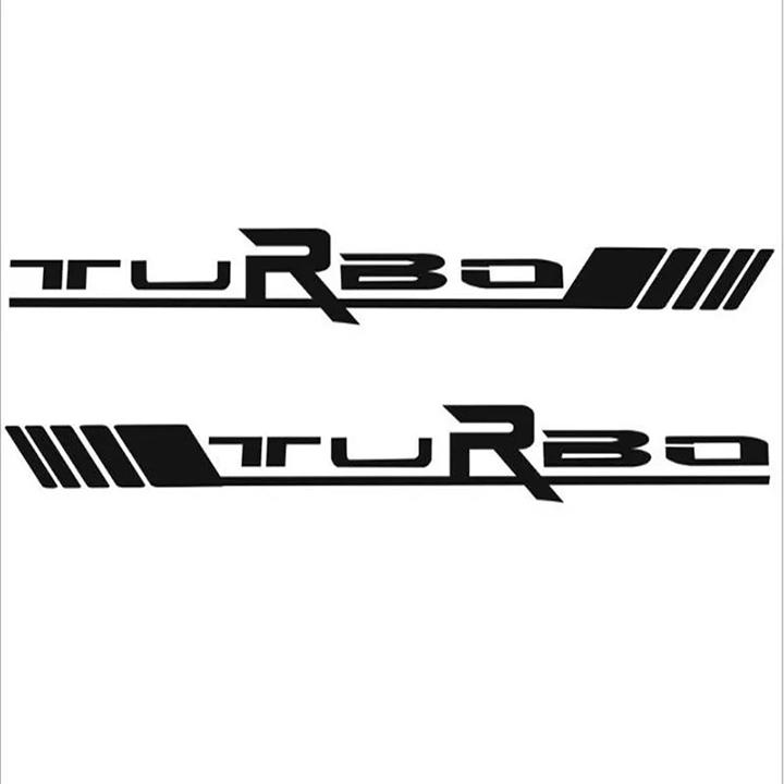 [HCM]Bộ 2 tem dán cửa xe ô tô Turbo