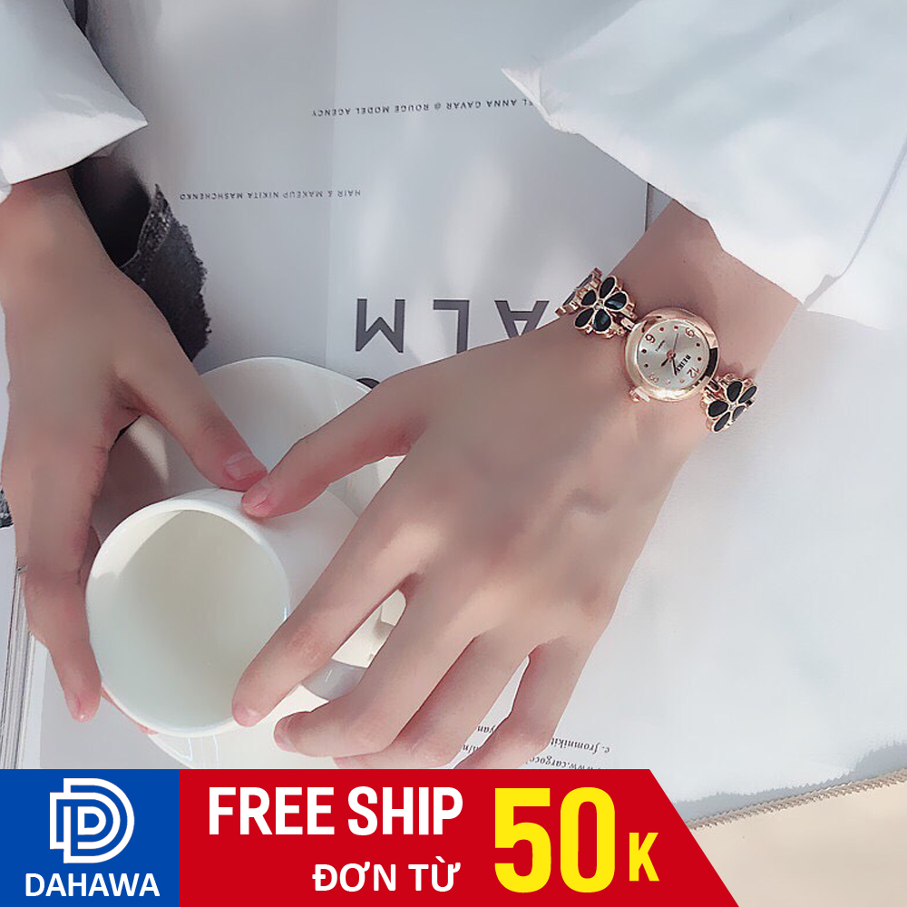 Đồng hồ thời trang lắc tay nữ Beike B129, Dây hoa cực xinh xắn, mặt viền kim loại không gỉ, chống nước sinh hoạt, bảo hành 6 tháng