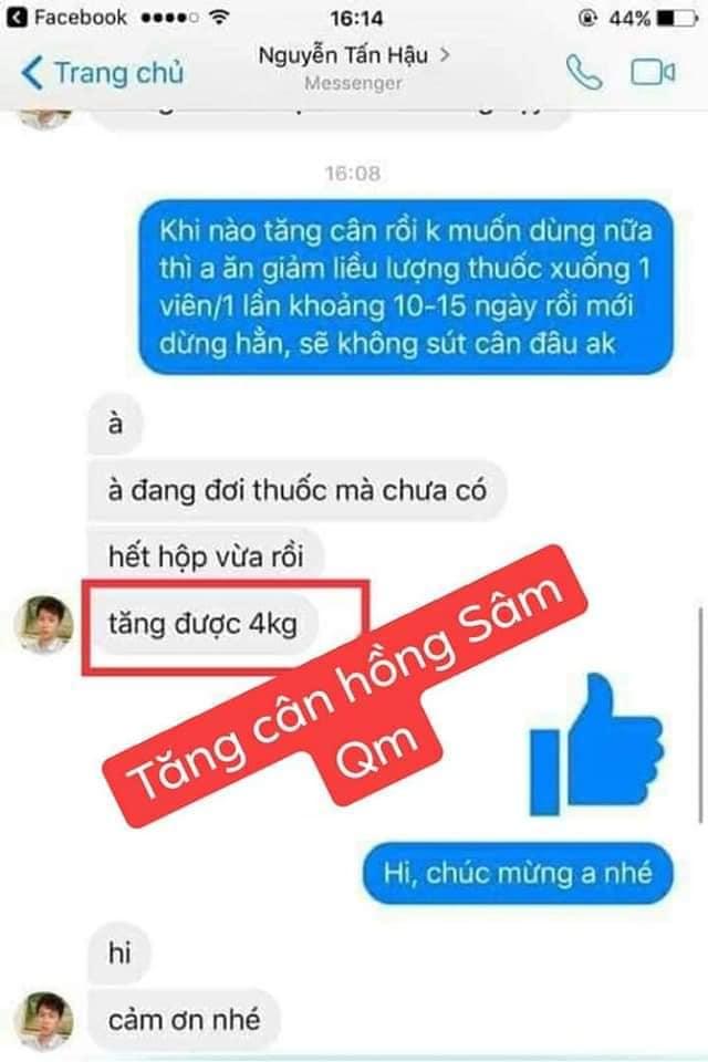 [HCM]Tăng cân đông y Hồng Sâm QM