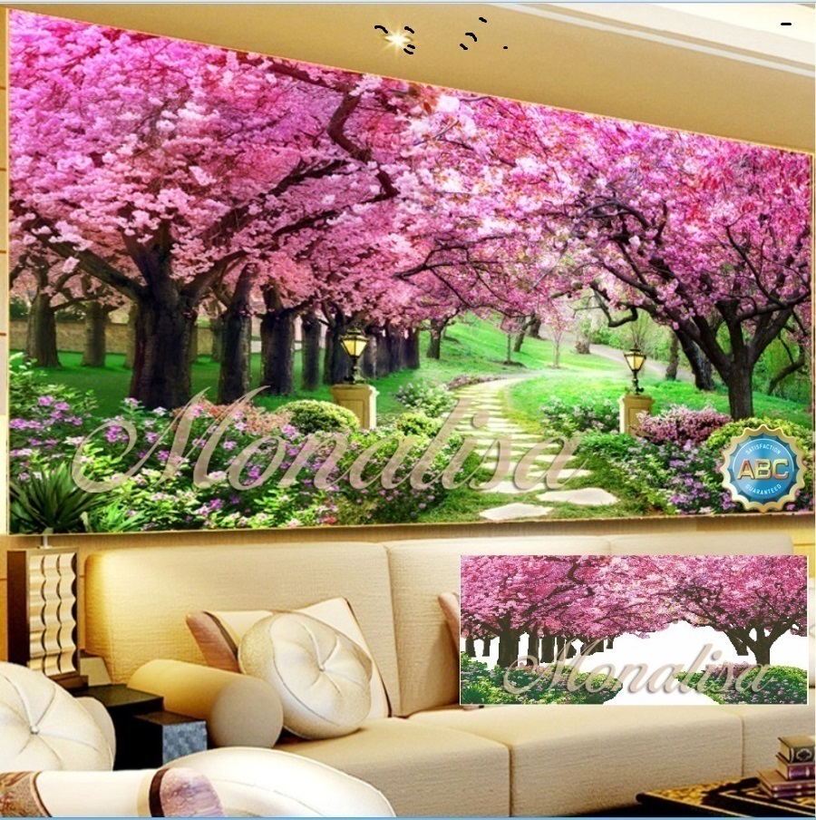 Tranh đính đá Con đường tình yêu 160x75cm