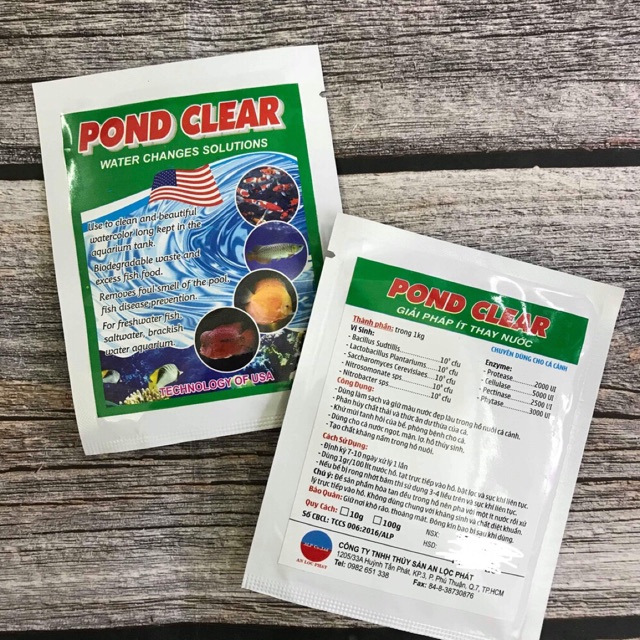 Pond Clear: Men Vi Sinh Cho Cá Cảnh (Hàng Công Ty)