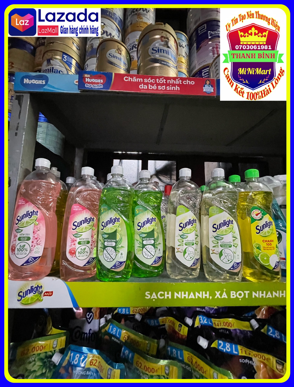 NƯỚC RỬA CHÉN SUNLIGHT CHAI 750ml  (Đủ mùi hương)