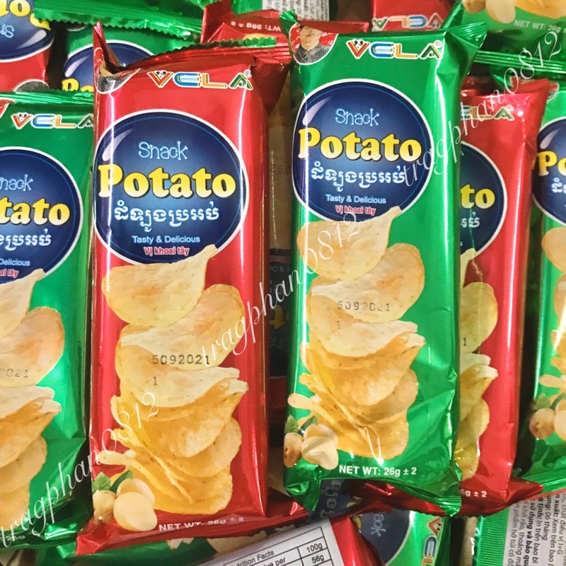 (Giảm 15k ship đơn 49k) 10 gói Snack Potato vị khoai tây lát ăn vặt siêu ngon giòn thơm hàng date mới