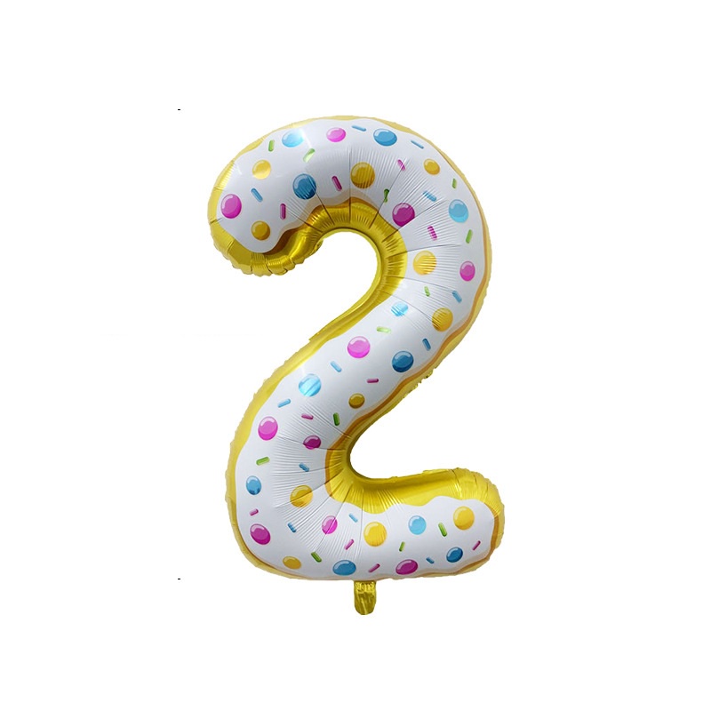 Bóng số sinh nhật họa tiết bánh donut (80cm)
