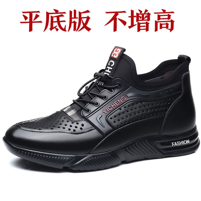 Giày da thật đục lỗ thoáng khí đế độn 6cm 8cm chống trượt cho nam