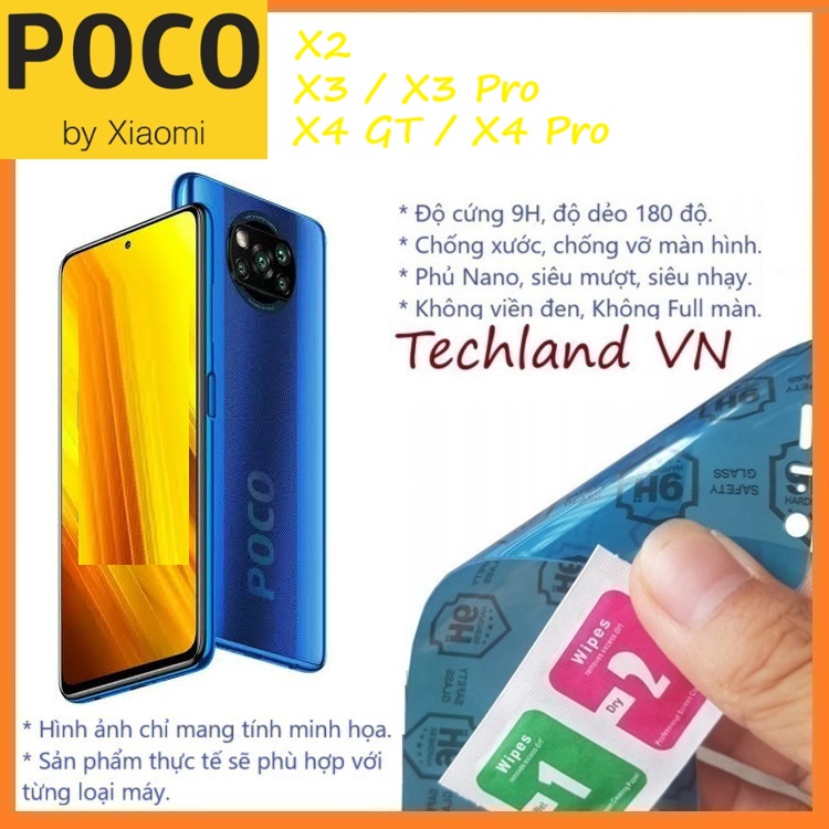 Cường Lực Phủ Nano Xiaomi Poco X2 / X3 / X4 / X3 Pro / X4 Pro / X3 GT 4G 5G - Trong Suốt, Không Full Màn, Không Viền Đen