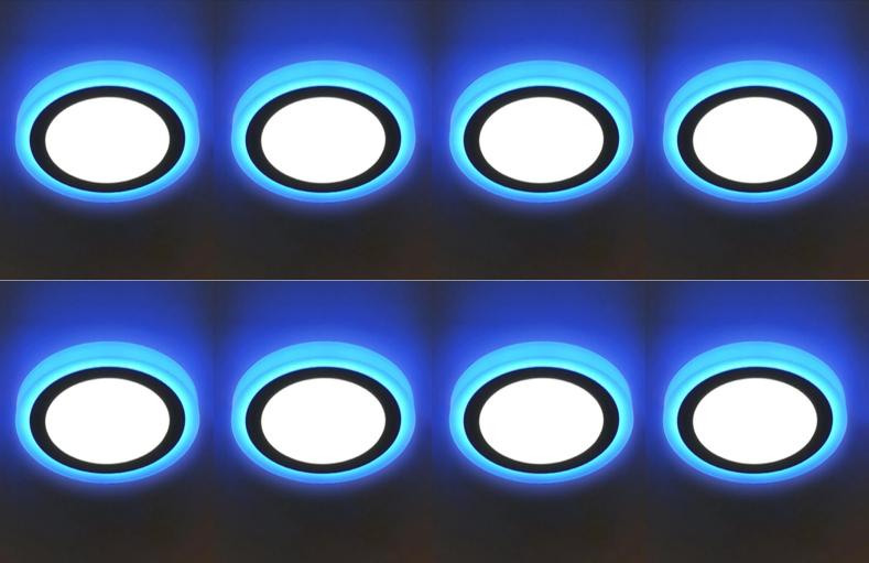 Combo 8 bộ đèn led ốp trần tròn 24w 2 màu 3 chế độ