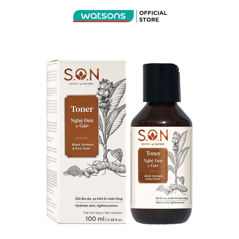 Toner s.o.n nghệ đen & gạo 100ml