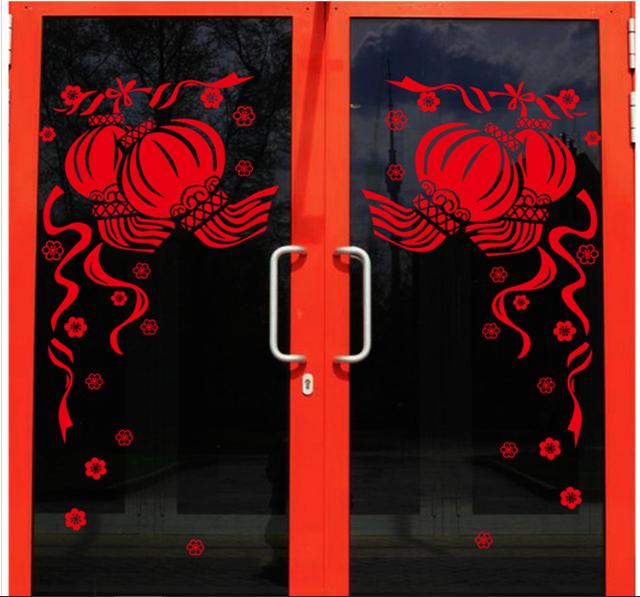 [HCM]Decal Trang Trí Tết - Lồng Đèn Đỏ Dây Leo